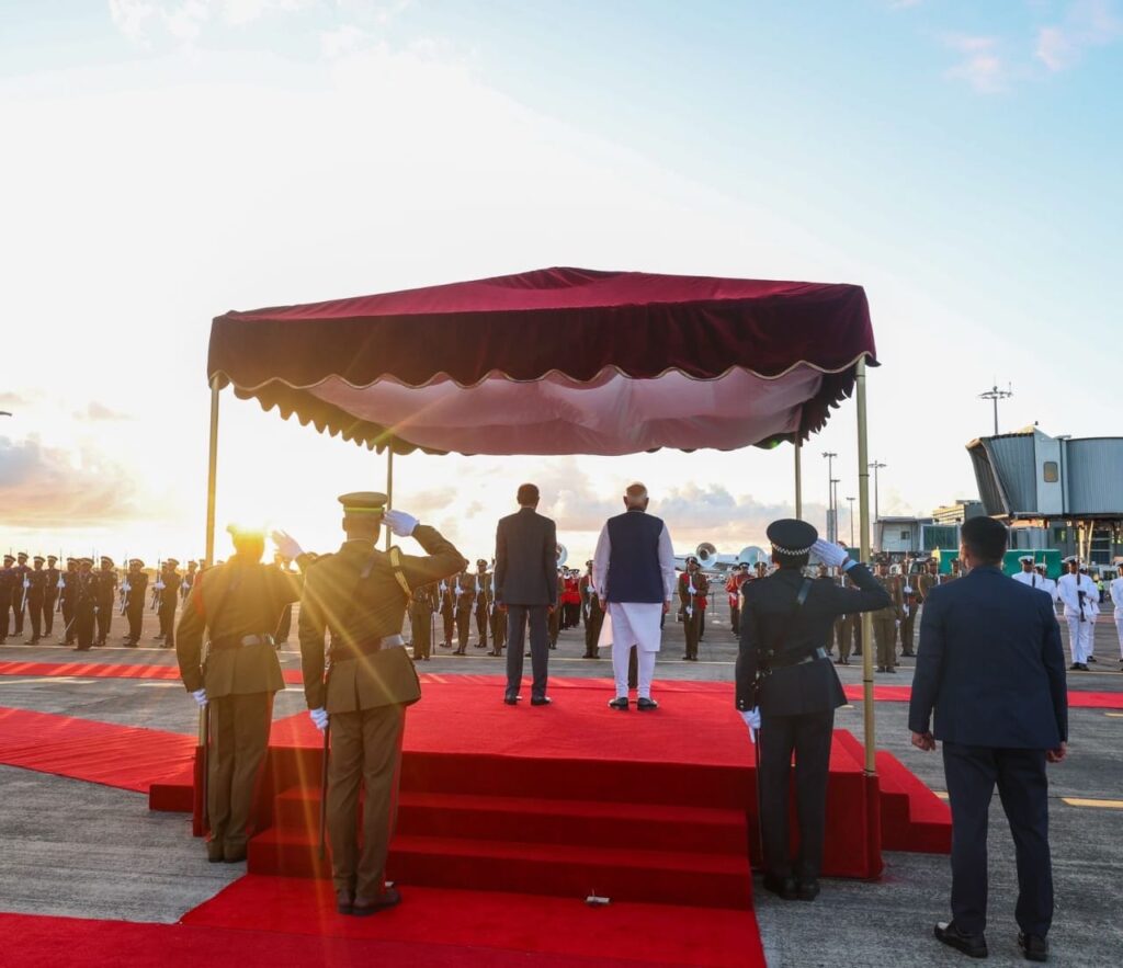 Narendra Modi Arrives in Mauritius