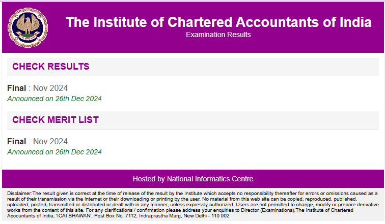 ICAI CA January 2025 Results